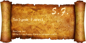 Selyem Fanni névjegykártya